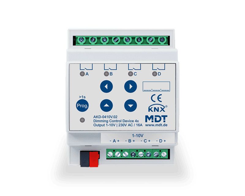 akd-0410v-02 KNX Dimming Actuator 4-Channel 1-10V RGBW - Image 1