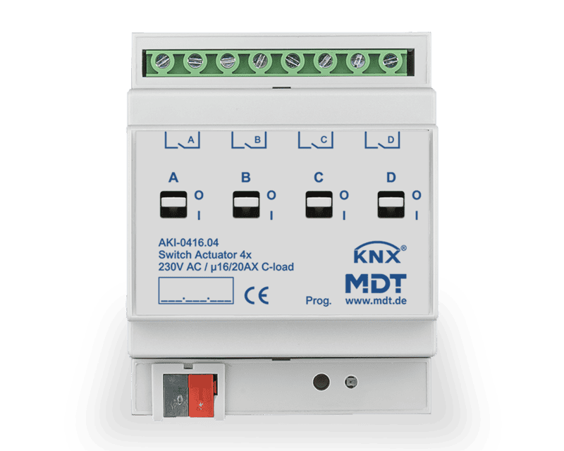 aki-0416-04 KNX Switch Actuator 4-Channel 20A C-Load, 4SU MDRC - Image 1