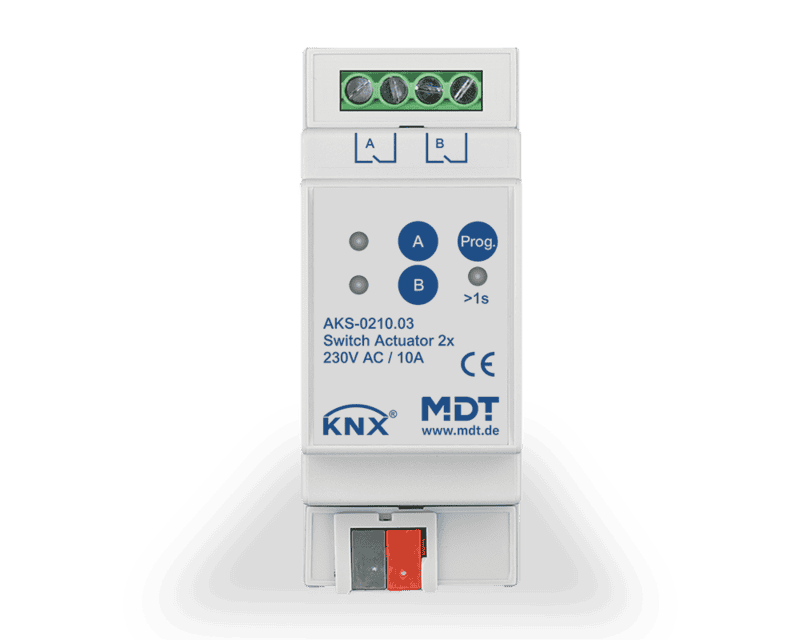 aks-0210-03 KNX Switch Actuator 2-channel 10A C-load 2SU MDRC - Image 1