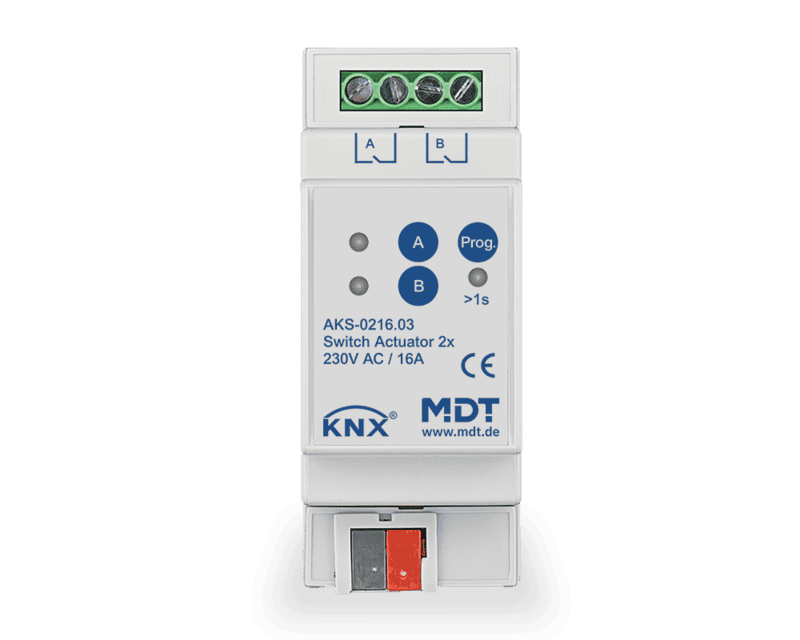 aks-0216-03 KNX Switch Actuator 2-Channel 16A C-Load 2SU MDRC - Image 1