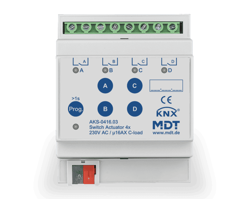 aks-0416-03 MDT AKS-0416.04S KNX Switch Actuator 4-Channel 16 A Secure - Image 1