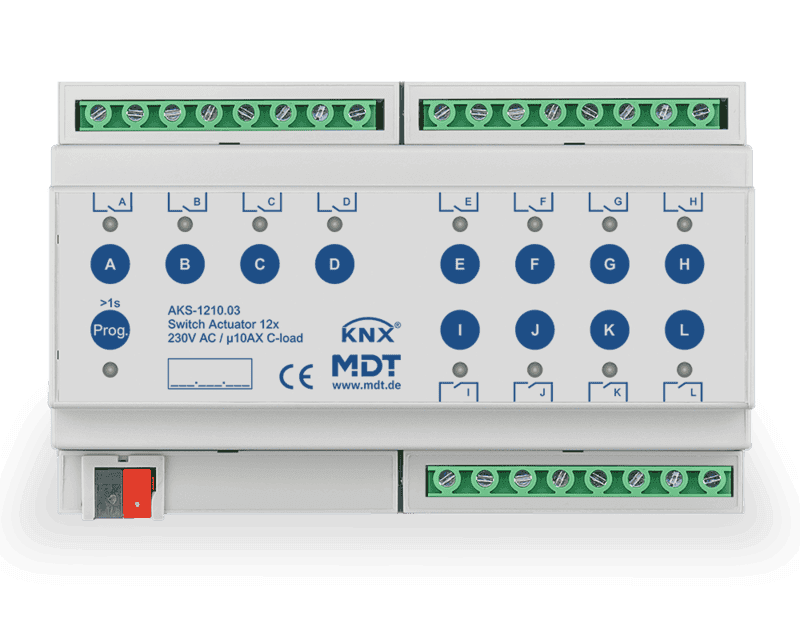aks-1210-03 KNX Switch Actuator 12-channel 10A C-load 8SU MDRC - Image 1