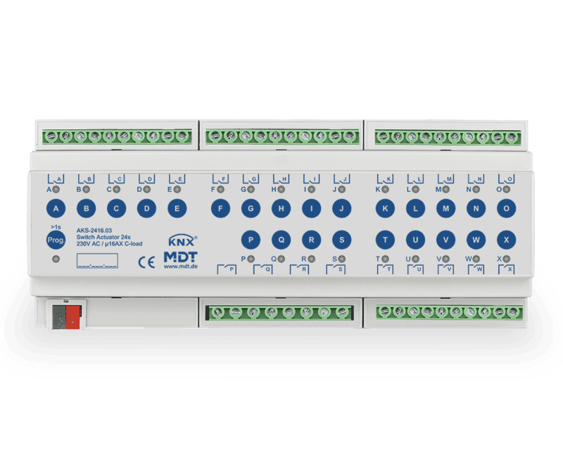 aks-2416-03 KNX Switch Actuator 24-channel 16A C-load 12SU MDRC - Image 1