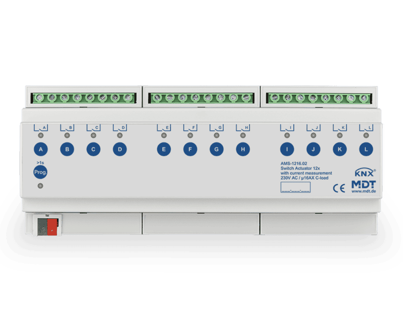 ams-1216-02 KNX Switch Actuator 12-Channel 16A C-Load with Current Measurement - Image 1