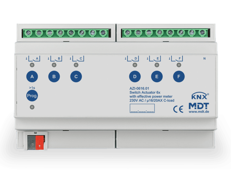 azi-0616-01 KNX Switch Actuator 6-Channel 20A Heavy Duty 8SU MDRC - Image 1