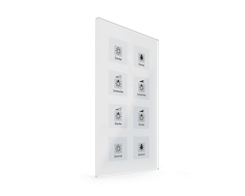be-gt08w-01 KNX Glass Touch Button Plus 8-Gang White - Image 1
