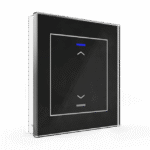 KNX Glass Push Button II Light 1-Gang RGBW Blinds Black