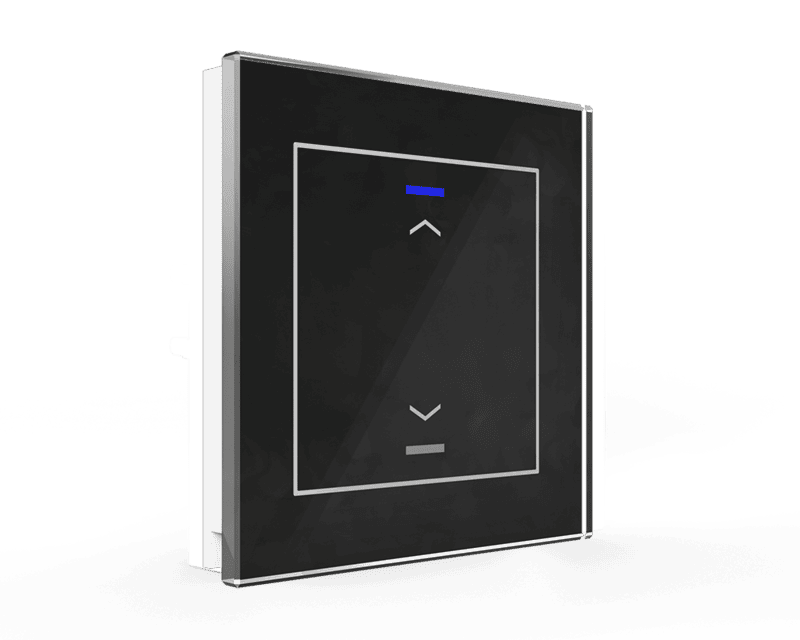 be-gtl10s-a1 KNX Glass Push Button II Light 1-Gang RGBW Blinds Black - Image 1