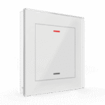 MDT KNX Glass Push Button II Light 1-Gang Neutral with Temperature Sensor – RGBW, White, Secure