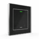 KNX Glass Push Button II Light 1-Gang RGBW with Temperature Sensor, Black