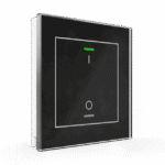 KNX Glass Push Button II Light 1-Gang RGBW Switch Black with Temperature Sensor