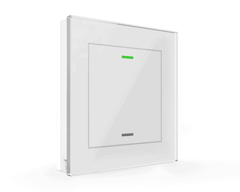 be-gtl1tw-01 KNX Glass Push Button II Light 1-Gang RGBW with Temperature Sensor, White - Image 1