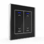 KNX Glass Push Button II Light 2-Gang RGBW Blinds Black