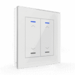 KNX Glass Push Button II Light 2-Gang RGBW Blinds White
