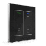 KNX Glass Push Button II Light 2-Gang RGBW Switch+Blinds with Temperature Sensor, Black