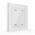 KNX Glass Push Button II Light 2-Gang RGBW White with Temperature Sensor