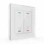 KNX Glass Push Button II Light 2-Gang RGBW Switch White with Temperature Sensor