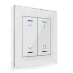 KNX Glass Push Button II Light 2-Gang RGBW Blinds+Switch White with Temperature Sensor