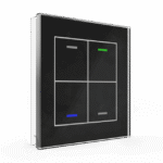 KNX Glass Push Button II Light 4-Gang RGBW, Black