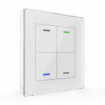 KNX Glass Push Button II Light 4-Gang RGBW with Temperature Sensor, White