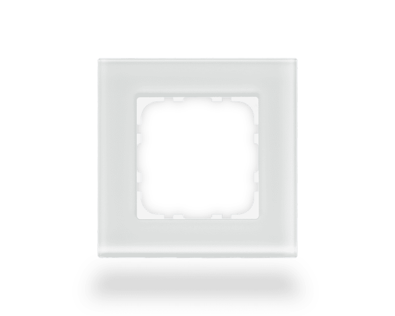 be-gtr1w-01 MDT Glass Frame 1-Gang for 63 mm Systems – White - Image 1