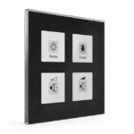 KNX Glass Touch Button Plus 4-Gang Black with Temperature Sensor