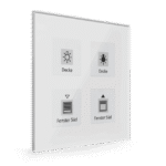 KNX Glass Touch Button Plus 4-Gang White with Temperature Sensor