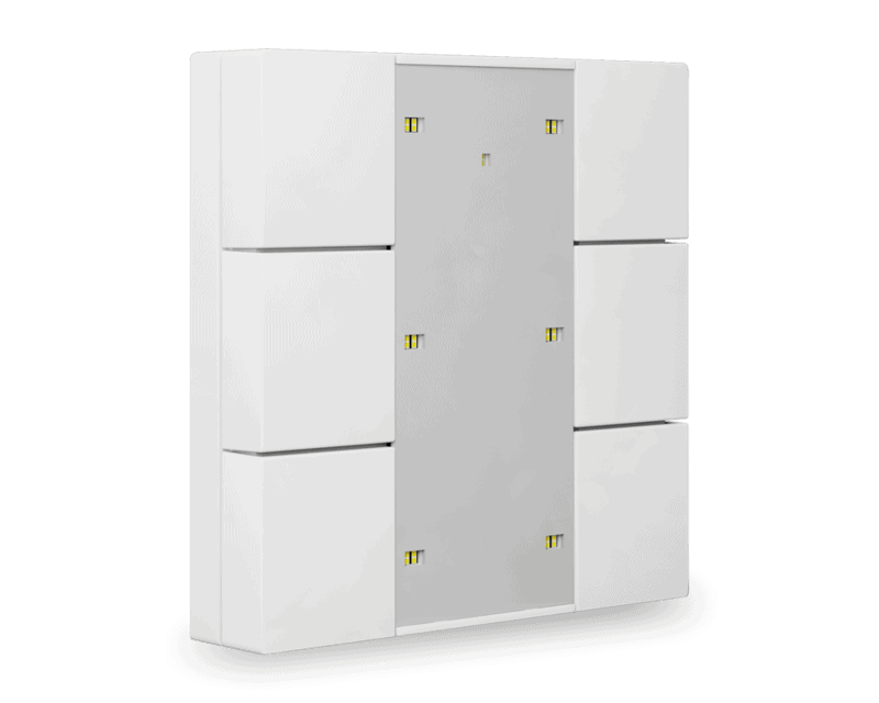 be-ta55p6-g1 KNX Push Button Plus 55 6-Gang White Glossy - Image 1