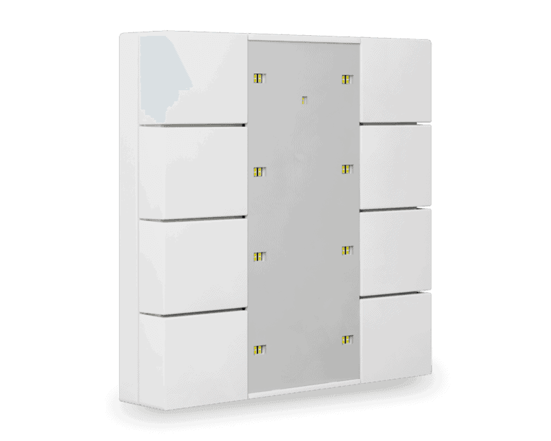 be-ta55p8-01 KNX Push Button Plus 55 8-Gang, White Matt - Image 1