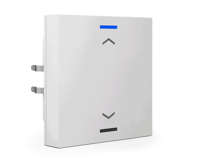 be-tal5501-a1 KNX Push Button Light 55 1-Gang RGBW Blinds White Glossy - Image 1