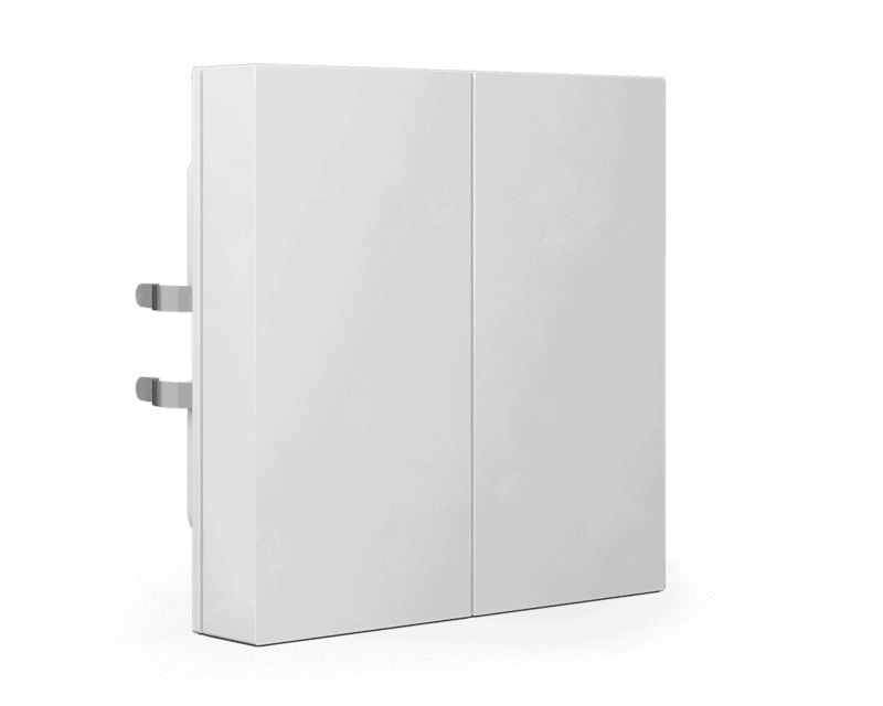 be-tal55b2-01 MDT Push Button Light 55 Rocker – 2 Gang, Pure White Glossy, Neutral - Image 1