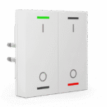 KNX Push Button Light 55 2-Gang RGBW Dual Switch with Temperature Sensor White