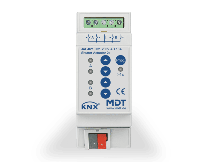 jal-0210-02 KNX Shutter Actuator 2-Channel 2SU MDRC 8A 230V AC - Image 1