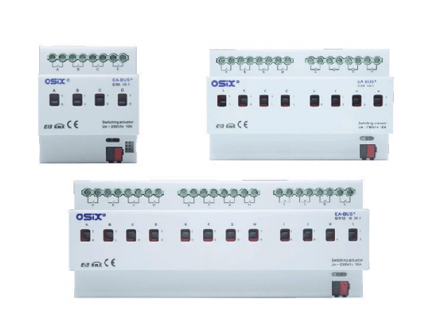 osix-e-s20.10.1-hd KNX Multifunction Actuator E/S20.10.1 20 fold switch/shutter/fancoil 10A — OSIX - Image 1