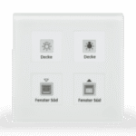 KNX RF+ Glass Push Button Plus RF-GTT4W.01 4-Gang with Actuator, White