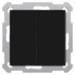 KNX RF+ Push Button Light 55 Basic 2-Gang TS Secure Black