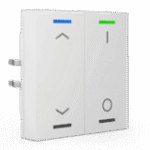 KNX RF+ Push Button Light 55 2-Gang RGBW TS Secure White Blinds+Switch