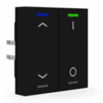 KNX RF+ Push Button Light 55 2-Gang RGBW TS Secure Black Switch+Blinds (RF-TAL55T206.D1S)