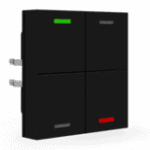 KNX RF+ Push Button Light 55 4-Gang RGBW TS Secure Black