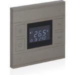 Oria KNX Thermostat, 2-Gang, Antique, Black Glass