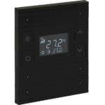 Oria KNX Thermostat, 3-Gang, Anthracite, Black Glass, Front Status LED