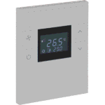 Oria KNX Thermostat, 3-Gang, Mustang Gray, Black Glass