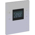 Oria KNX Thermostat, 3-Gang, Mustang Gray, Black Glass, Front Status LED