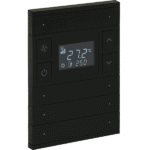 Oria KNX Thermostat, 4-Gang, Anthracite, Black Glass, Front Status LED