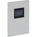 Oria KNX Thermostat, 4-Gang, Mustang Gray, Black Glass