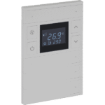 Oria KNX Thermostat, 4-Gang, Mustang Gray, Black Glass, Front Status LED