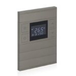 Oria KNX Thermostat, 4-Gang, Antique, Black Glass, Front Status LED