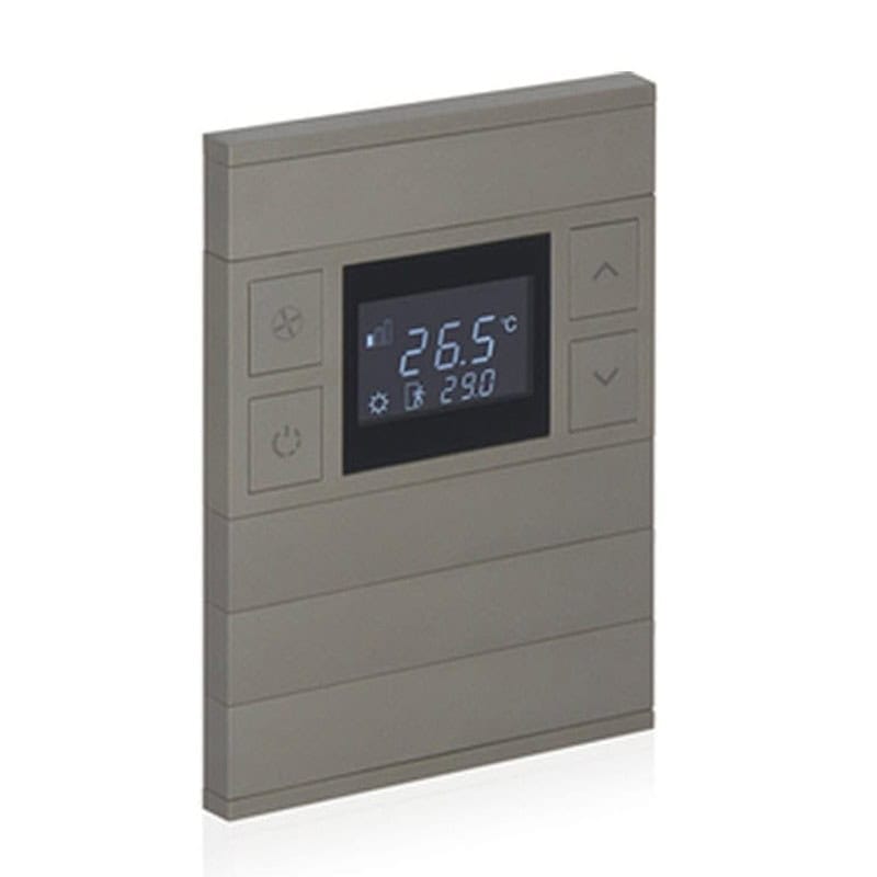 int-ot4-0701f0 Oria KNX Thermostat, 4-Gang, Antique, Black Glass, Front Status LED - Image 1