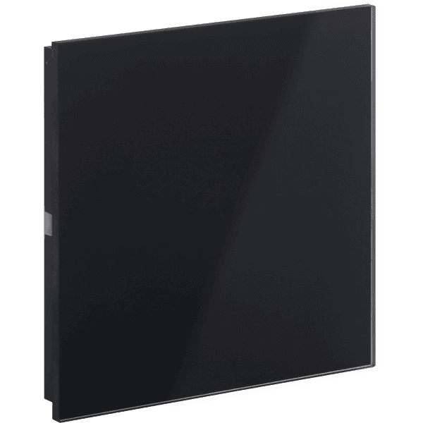 int-rcs0-0100b0 Rosa Crystal KNX Switch, Single, Black, Status LED without Icon - Image 1