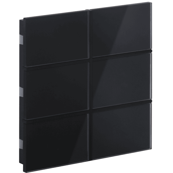 int-rcs3-0100b0 Rosa Crystal KNX Switch, 3-Gang, Black, Status LED without Icon - Image 1